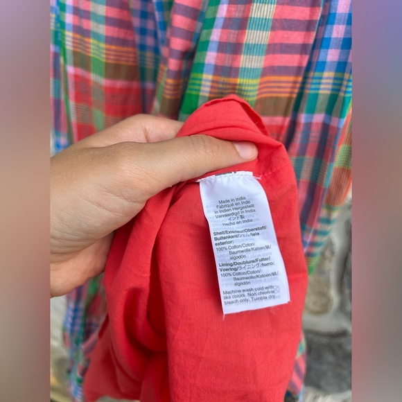 J. Crew Babydoll Midi Sundress XS Plaid Bohemian Cottagecore Preppy Country Y2K - Picture 7 of 8